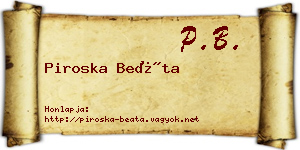 Piroska Beáta névjegykártya
